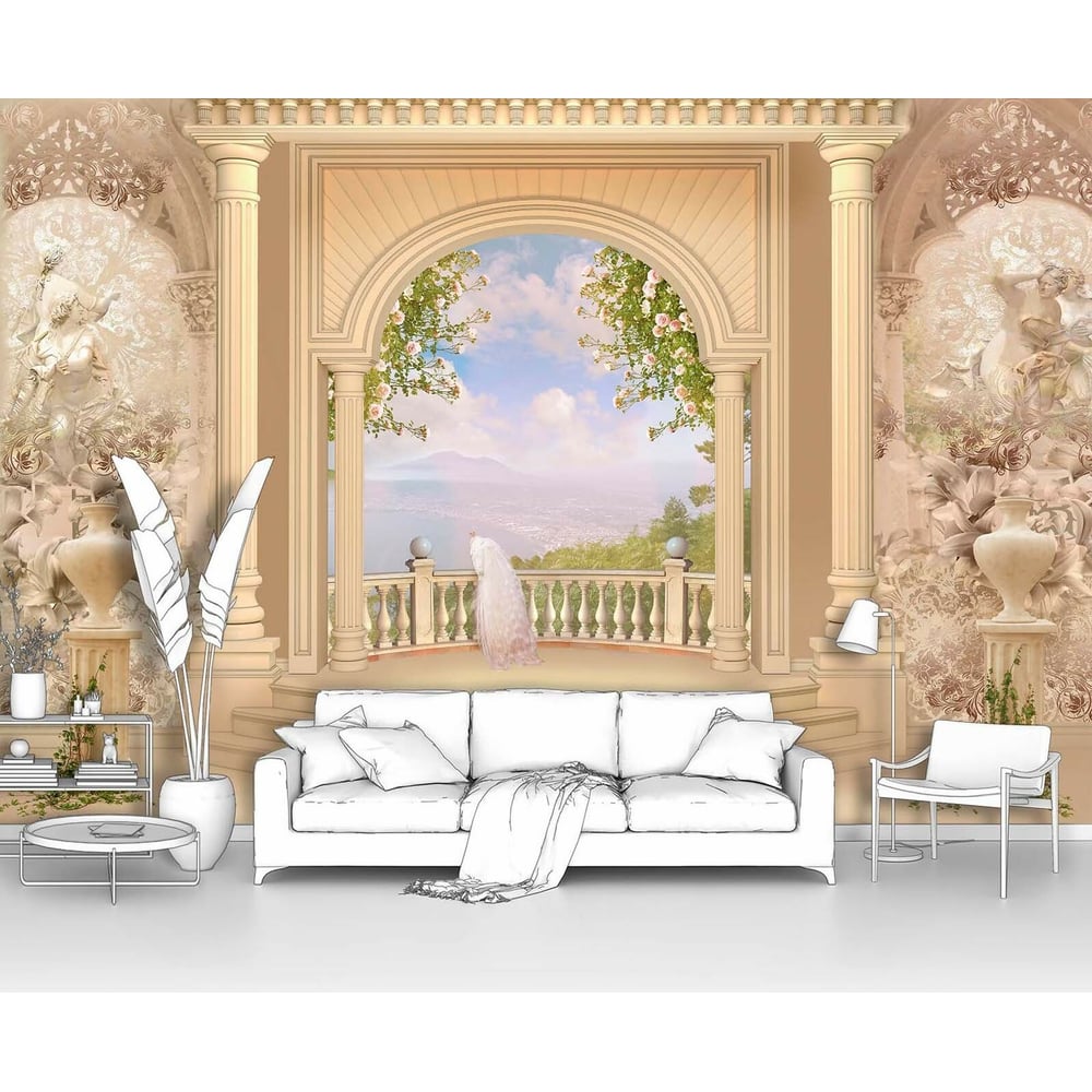 Изображение товара Фотообои Светлая терраса с белой птицей 400x270