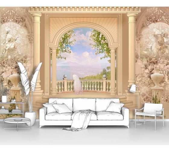 Изображение товара Фотообои "Светлая терраса с белой птицей" 400x270 ШxВ ООО Первое ателье pw28779-4