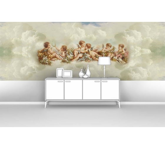 Изображение товара Фотообои "Ангелочки в небе" 400x145 ШxВ ООО Первое ателье pw71364-4