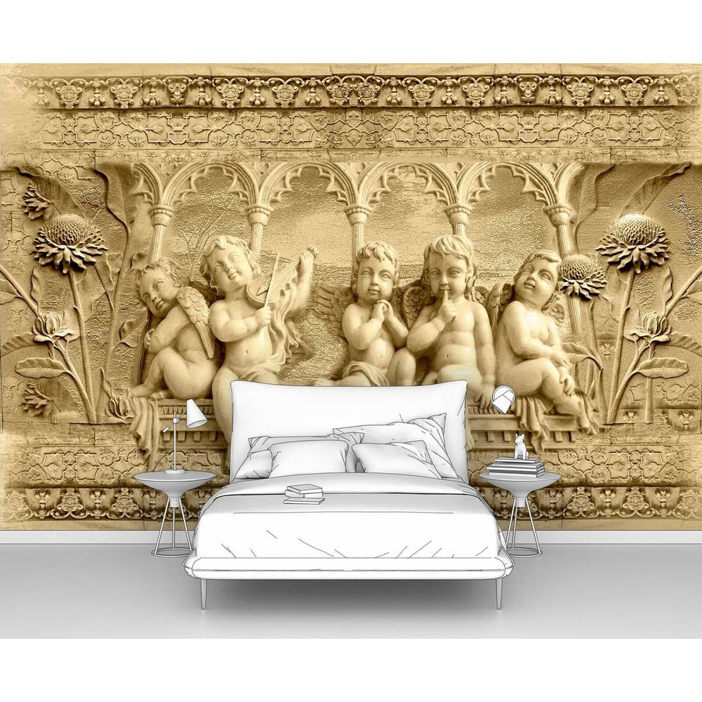 Изображение товара Фотообои Милые ангелочки с крыльями 300x205 см от Первое ателье