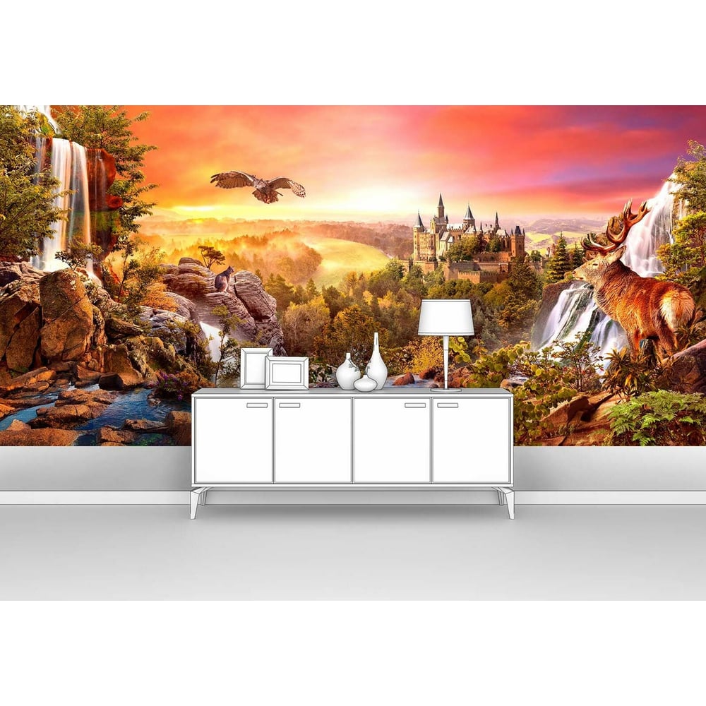 Изображение товара Фотообои природа Закат над водопадами 200x100 см флизелин винил