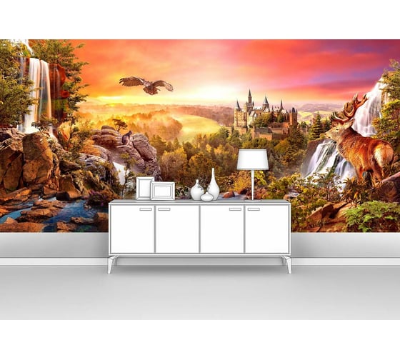 Изображение товара Фотообои природа "Закат над водопадами" 200x100 ШxВ ООО Первое ателье pw94491-2