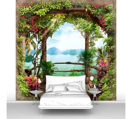 Изображение товара Фотообои "Беседка в саду" 300x300 ШxВ ООО Первое ателье pw70621-3