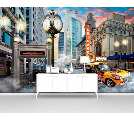 Изображение товара Фотообои город лофт "Старый Чикаго" 300x195 ШxВ ООО Первое ателье pw70630-3