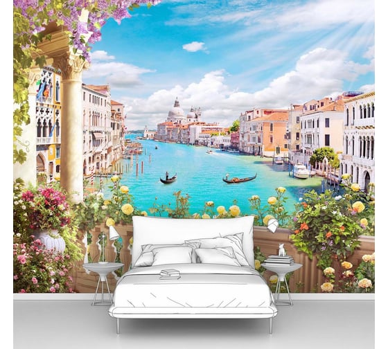 Изображение товара Фотообои город "Венеция, вид с балкона" 200x165 ШxВ ООО Первое ателье pw70481-2