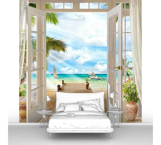 Изображение товара Фотообои "Вид на море с пирсом" 200x200 ШxВ ООО Первое ателье pw70641-2