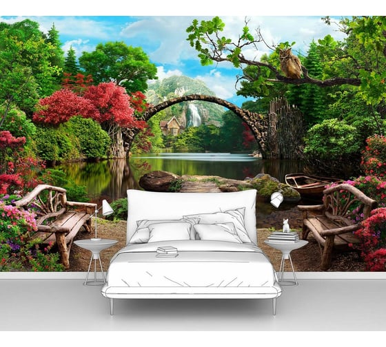 Изображение товара Фотообои природа лес "К реке" 300x200 ШxВ ООО Первое ателье pw70610-3