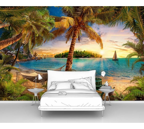 Изображение товара Фотообои море "Пляж на закате" 150x100 ШxВ ООО Первое ателье pw70620-1