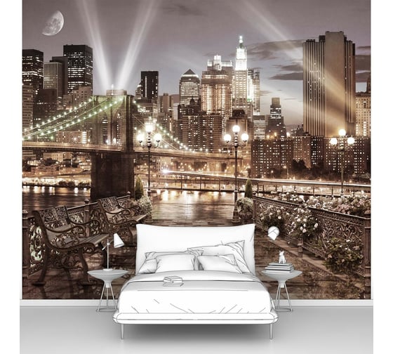 Изображение товара Фотообои город лофт "Америка ночью" 200x175 ШxВ ООО Первое ателье pw70635-2