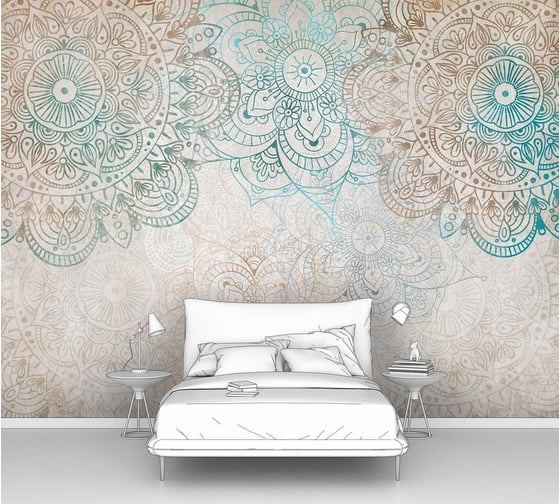 Изображение товара Фотообои абстракции "Цветочный круговой орнамент" 400x300 ШxВ ООО Первое ателье pw141384-4