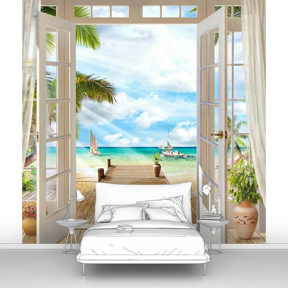 Изображение товара Фотообои Вид на море с пирсом 300x300 см от Первое ателье