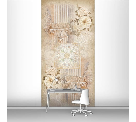 Изображение товара Фотообои абстракции "Фреска с колонной и цветами" 100x200 ШxВ ООО Первое ателье pw28556-1
