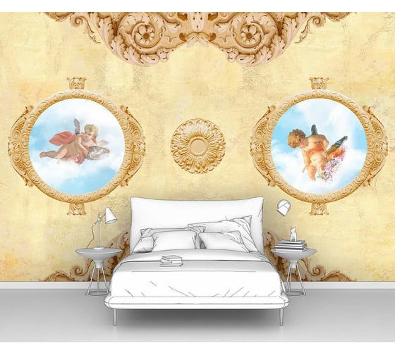 Изображение товара Фотообои "Два ангелочка в плафонах" 200x140 ШxВ ООО Первое ателье pw94521-2