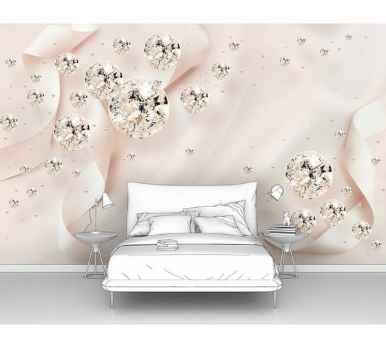 Изображение товара Фотообои абстракции "Атласные ленты со стразами" 400x250 ШxВ ООО Первое ателье pw135980-4