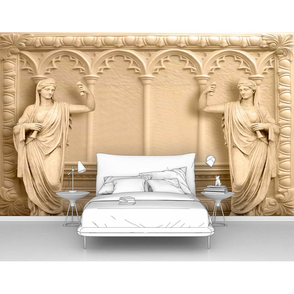 Изображение товара Фотообои 3D "Античные скульптуры на фоне арок" 160x100 см