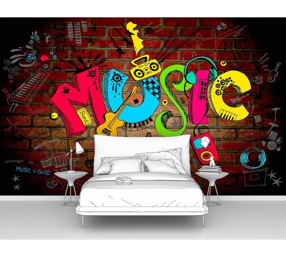 Изображение товара Фотообои "Граффити music" 200x125 ШxВ ООО Первое ателье pw95045-2