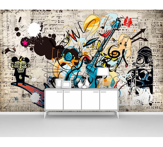 Изображение товара Фотообои "Рисованная гитара" 400x250 ШxВ ООО Первое ателье pw95049-4