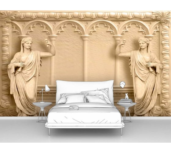 Изображение товара Фотообои 3d "Античные скульптуры на фоне арок" 200x125 ШxВ ООО Первое ателье pw135985-2