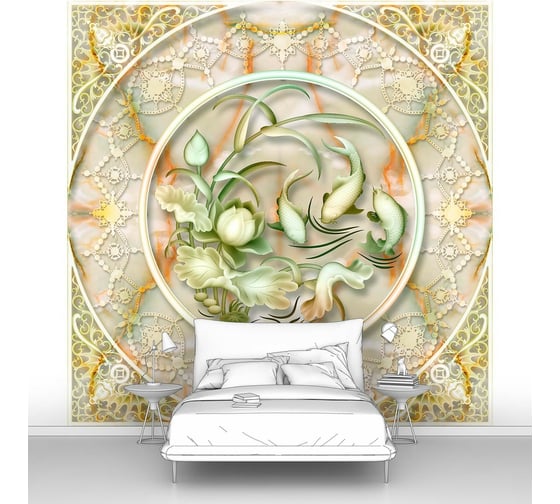 Изображение товара Фотообои абстракции "Нефритовые рыбки" 200x200 ШxВ ООО Первое ателье pw95098-2