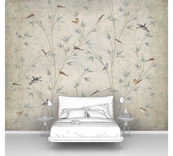 Изображение товара Фотообои "Птицы в кустах" 200x160 ШxВ ООО Первое ателье pw95094-2