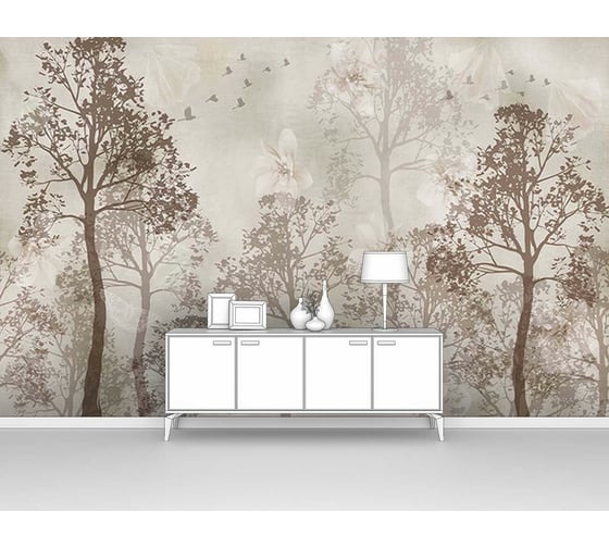 Изображение товара Фотообои лес в тумане "Туманный утренний лес" 300x190 ШxВ ООО Первое ателье pw95275-3