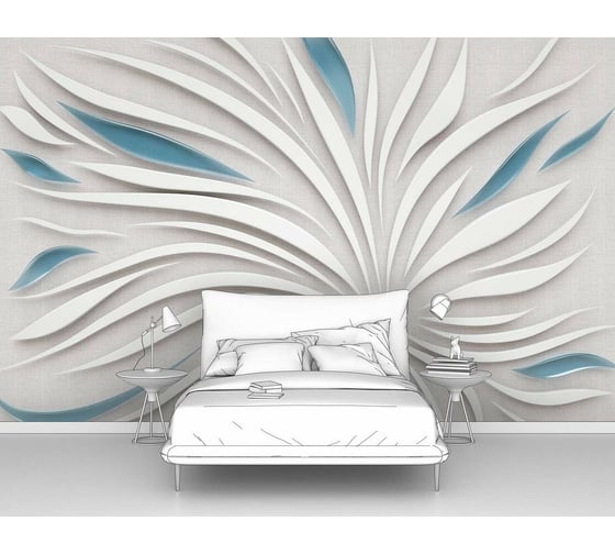 Изображение товара Фотообои 3d цветы "Гипсовый цветок с волнистыми лепестками" 300x190 ШxВ ООО Первое ателье pw140148-3