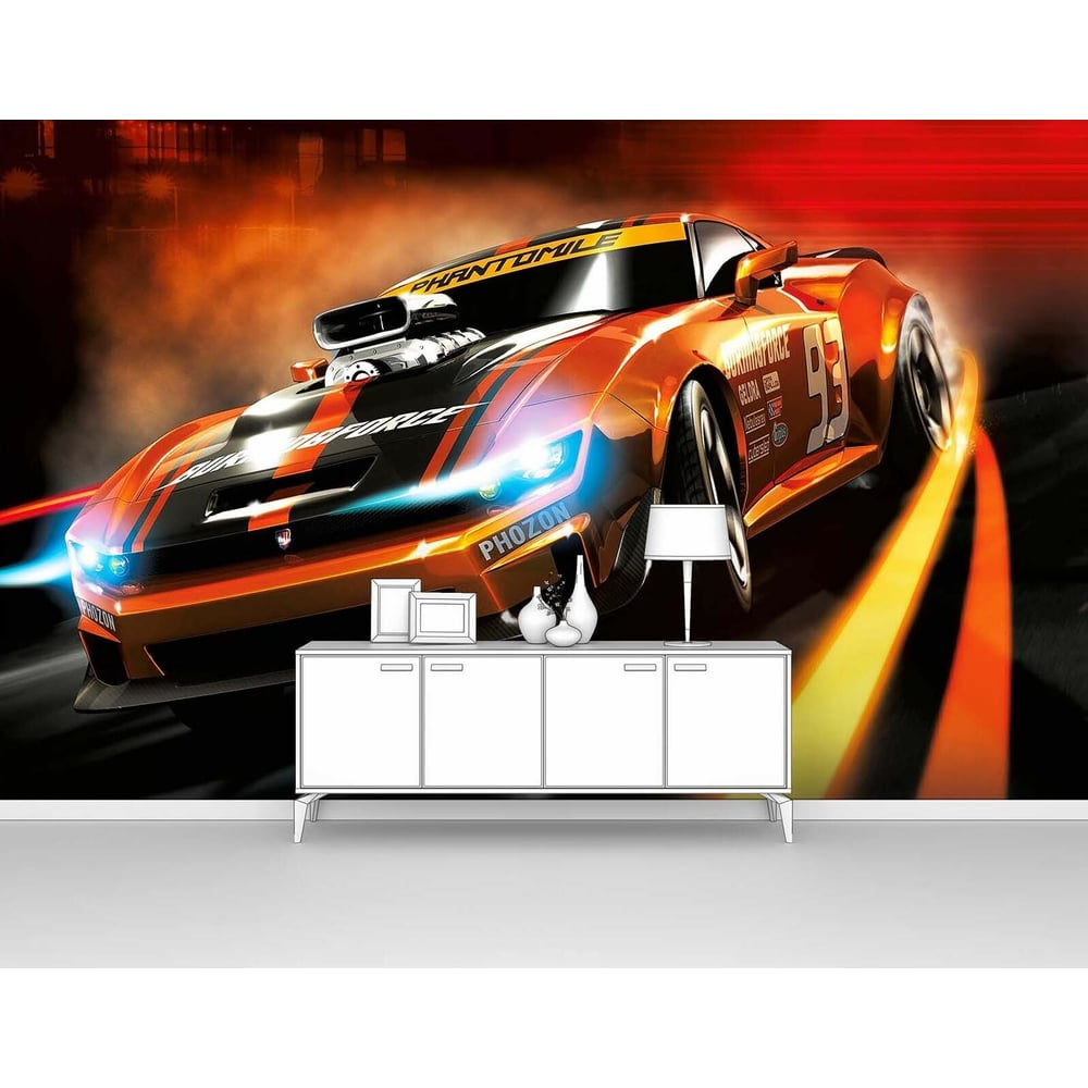 Изображение товара Фотообои Очень быстрая спортивная машина 300x190 мм 3 полосы флизелин винил моющиеся