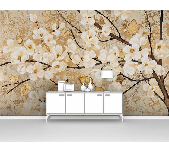 Изображение товара Фотообои "Сакура с желтыми листочками" 200x125 ШxВ ООО Первое ателье pw95558-2