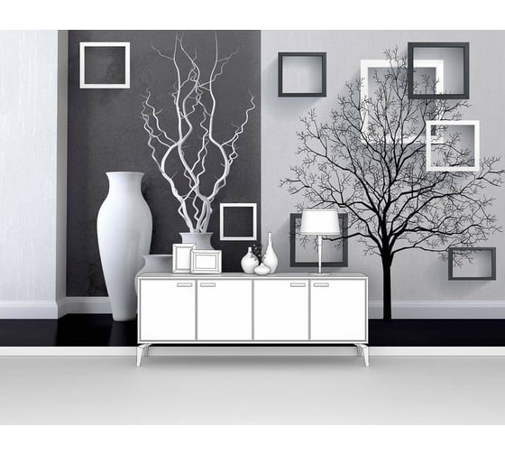 Изображение товара Фотообои абстракции "Черно-белый диптих" 400x250 ШxВ ООО Первое ателье pw95363-4