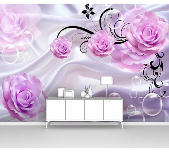 Изображение товара Фотообои абстракции цветы "Розы на атласе" 200x145 ШxВ ООО Первое ателье pw95347-2