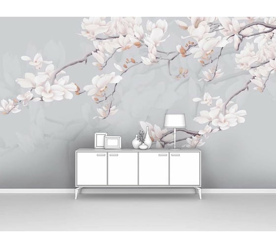 Изображение товара Фотообои сакура "Нежные веточки сакуры" 300x190 ШxВ ООО Первое ателье pw95552-3