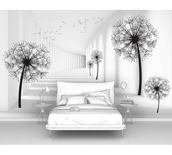 Изображение товара Фотообои цветы "Большие одуваны" 200x125 ШxВ ООО Первое ателье pw95620-2