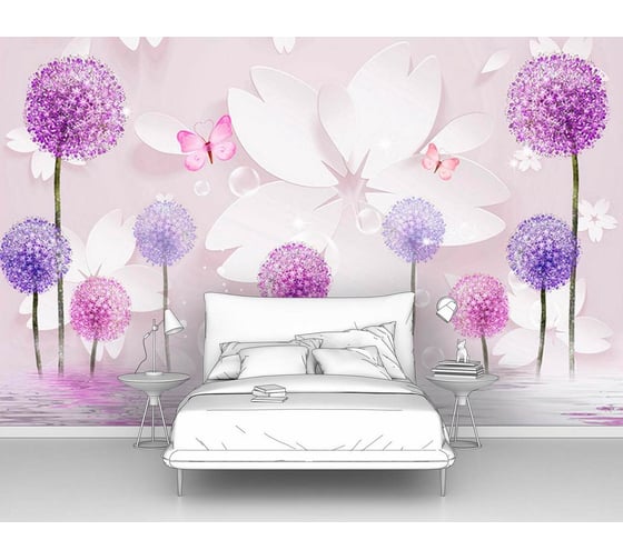 Изображение товара Фотообои абстракции цветы "Одуванчики из воды" 300x190 ШxВ ООО Первое ателье pw95563-3