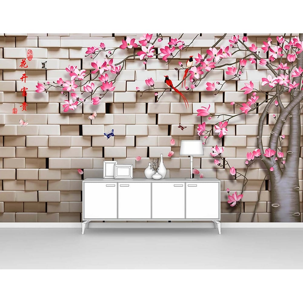 Изображение товара Фотообои кирпич Дерево у кирпичной стены 400x250 см для стильного интерьера