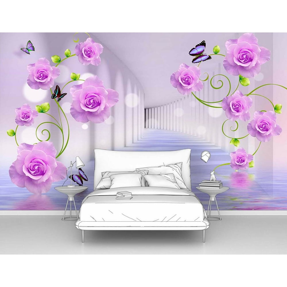 Изображение товара Фотообои 3d абстракции цветы Тоннель с розами в воде 200x125 см для стильного интерьера