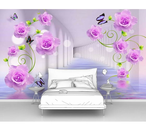 Изображение товара Фотообои 3d абстракции цветы "Тоннель с розами в воде" 400x250 ШxВ ООО Первое ателье pw95737-4