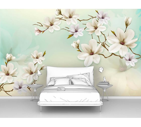 Изображение товара Фотообои цветы "Ветка магнолии" 200x125 ШxВ ООО Первое ателье pw95886-2