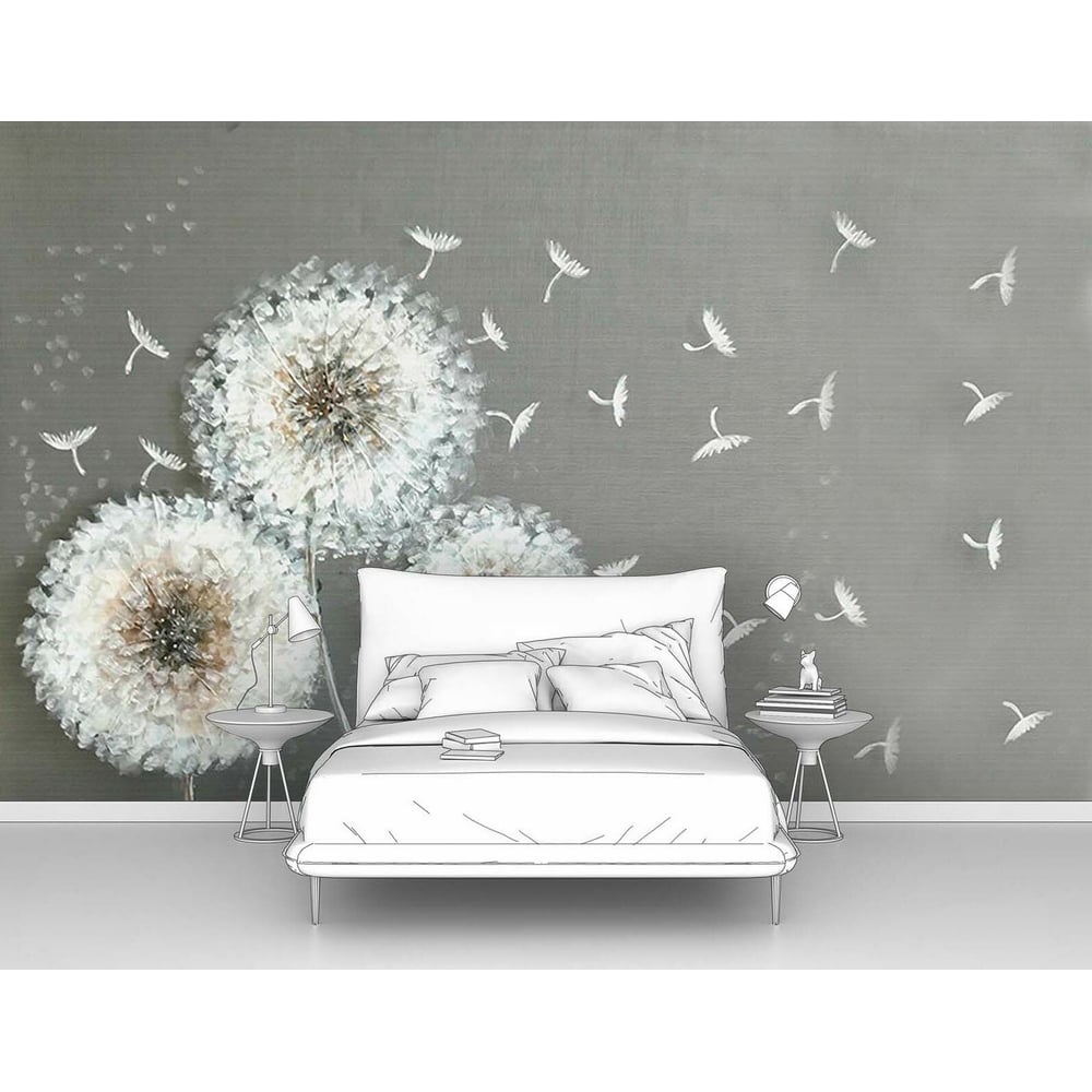 Изображение товара Фотообои цветы Одуванчики с парашютиками 400x250 мм флизелин винил