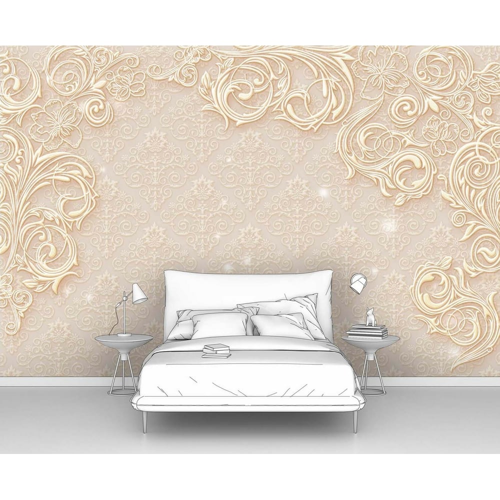 Изображение товара Фотообои Завитки на бежевом фоне 300x200 с фактурой песка