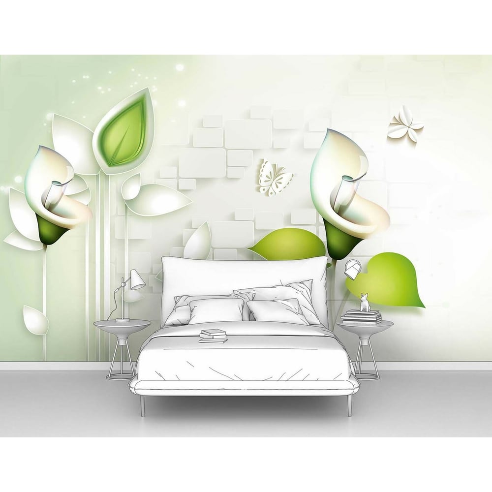 Изображение товара Фотообои 3d абстракции цветы Две абстрактные каллы 400x250 мм