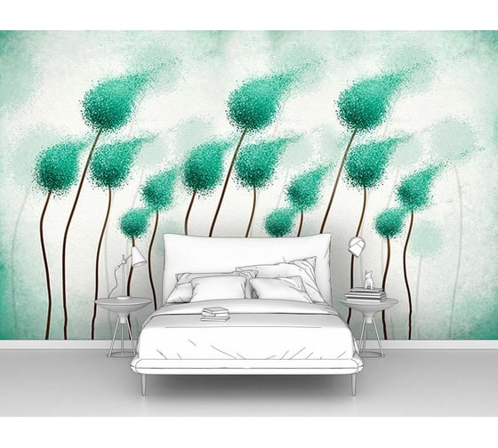 Изображение товара Фотообои 3d абстракции цветы "Бутоны-шары на ветру" 160x100 ШxВ ООО Первое ателье pw96674-1