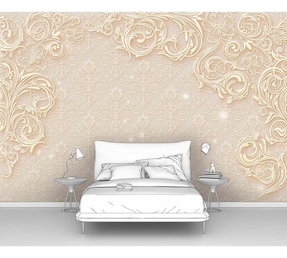 Изображение товара Фотообои "Завитки на бежевом фоне" 200x130 ШxВ ООО Первое ателье pw96014-2