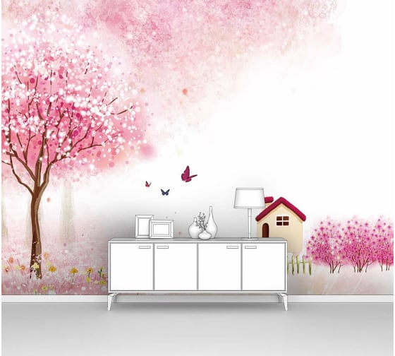 Изображение товара Фотообои "Домик-пряник под вишней" 135x100 ШxВ ООО Первое ателье pw95513-1