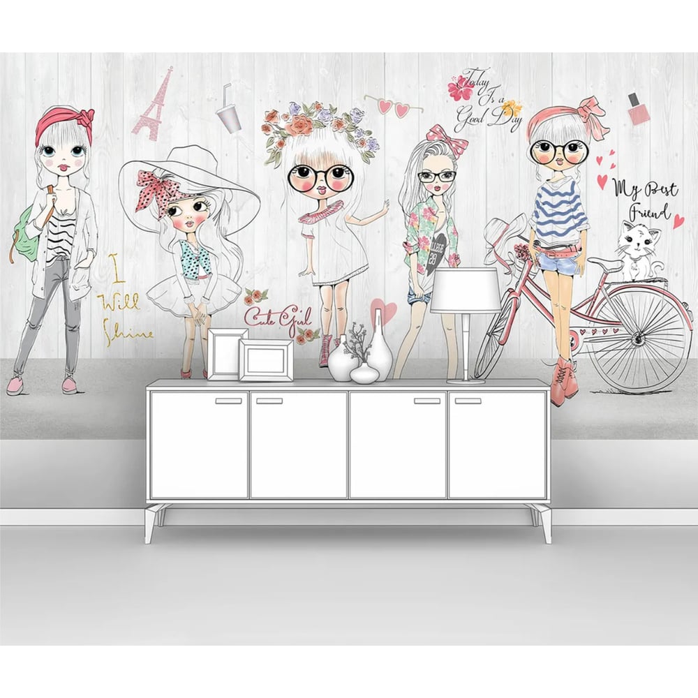 Изображение товара Фотообои Модницы 200x110 см винил на флизелиновой основе