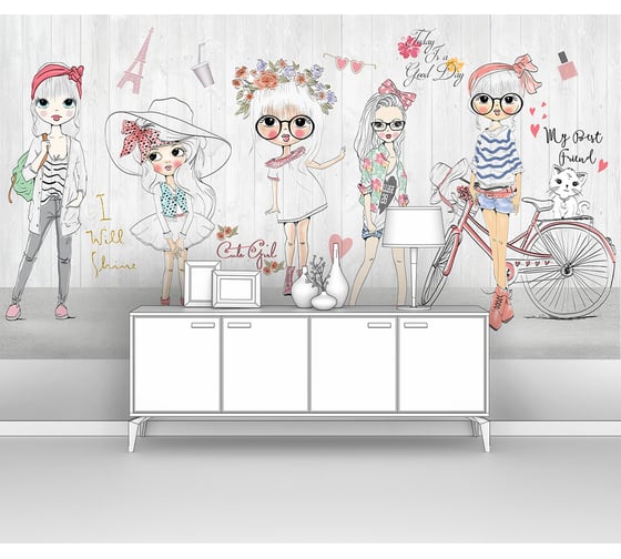 Изображение товара Фотообои "Модницы" 300x165 ШxВ ООО Первое ателье pw141460-3