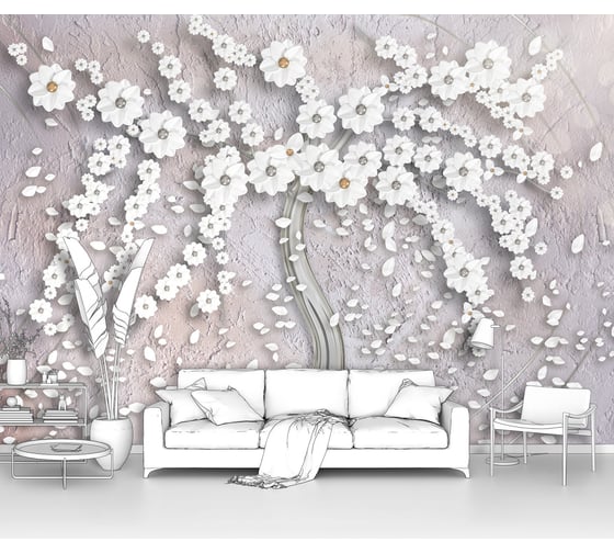 Изображение товара Фотообои абстракции "Абстрактное дерево из цветов" 400x280 ШxВ ООО Первое ателье pw94759-4