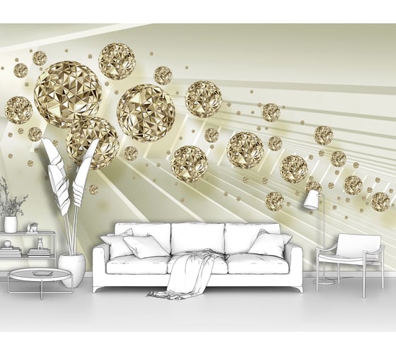 Изображение товара Фотообои 3d абстракции "Летящие драгоценные камни" 200x125 ШxВ ООО Первое ателье pw94457-2