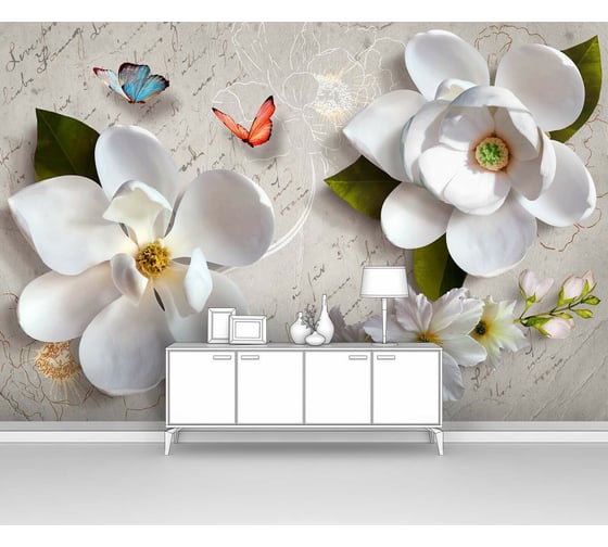 Изображение товара Фотообои цветы "Крупные лотосы кувшинки" 400x265 ШxВ ООО Первое ателье pw94043-4