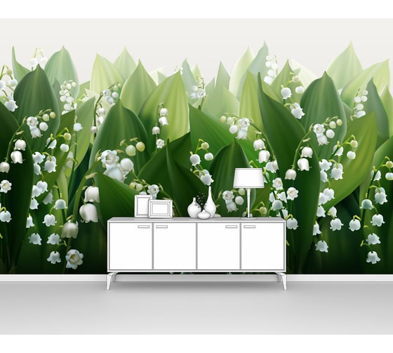 Изображение товара Фотообои абстракции цветы "Стереоскопические ландыши" 400x260 ШxВ ООО Первое ателье pw94428-4