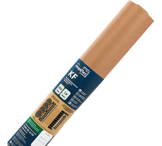 Изображение товара Фольга для бани, сауны Megaflex KF на крафт бумаге, 1х20 м, 20 кв. м FOIKF.100.20